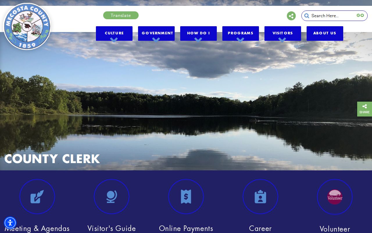 Mecosta County court records County Clerk information page